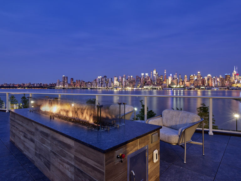 Fireside Viewing Deck | Avora | New homes in Weehawken, NJ | Landsea Homes